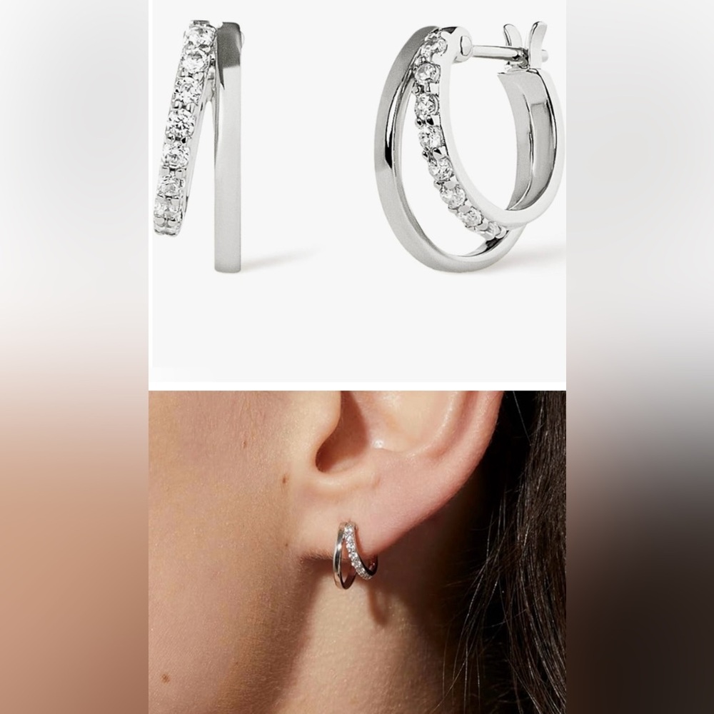 Silver Double Hoop Earrings